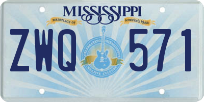 MS license plate ZWQ571