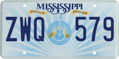 MS license plate ZWQ579