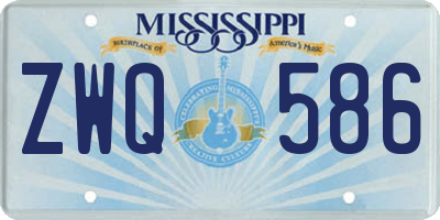 MS license plate ZWQ586