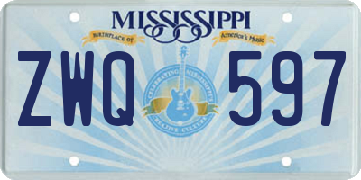 MS license plate ZWQ597