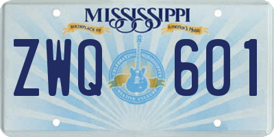 MS license plate ZWQ601