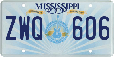 MS license plate ZWQ606