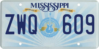 MS license plate ZWQ609