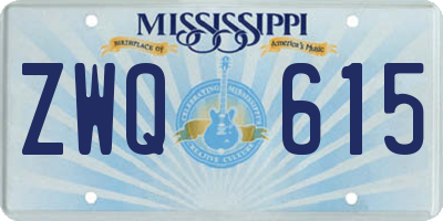 MS license plate ZWQ615