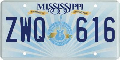 MS license plate ZWQ616