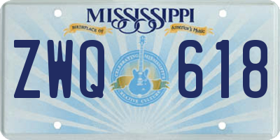 MS license plate ZWQ618