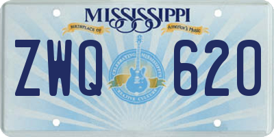 MS license plate ZWQ620