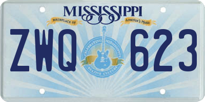 MS license plate ZWQ623