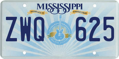 MS license plate ZWQ625