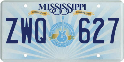 MS license plate ZWQ627