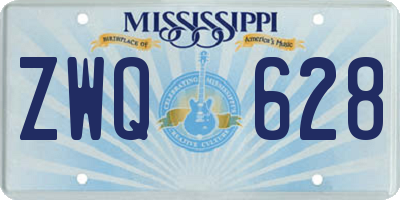 MS license plate ZWQ628