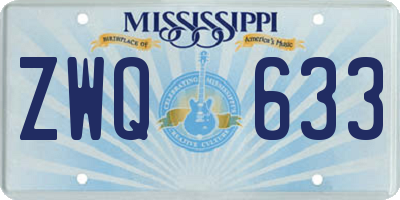 MS license plate ZWQ633