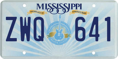 MS license plate ZWQ641