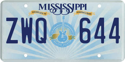 MS license plate ZWQ644