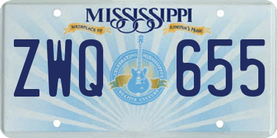 MS license plate ZWQ655