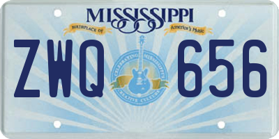 MS license plate ZWQ656