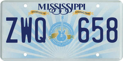 MS license plate ZWQ658