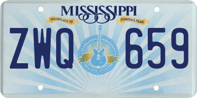MS license plate ZWQ659