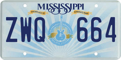 MS license plate ZWQ664