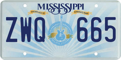 MS license plate ZWQ665