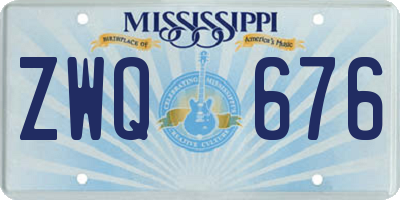 MS license plate ZWQ676