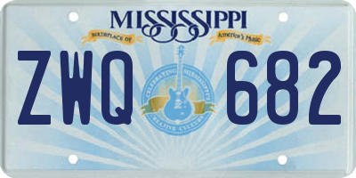 MS license plate ZWQ682