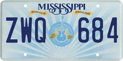MS license plate ZWQ684