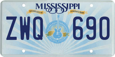 MS license plate ZWQ690