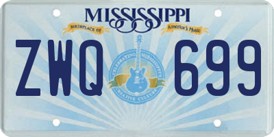 MS license plate ZWQ699