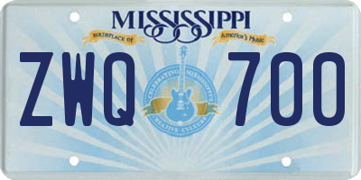 MS license plate ZWQ700