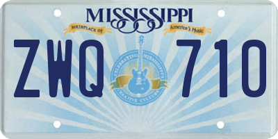 MS license plate ZWQ710