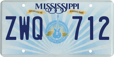 MS license plate ZWQ712