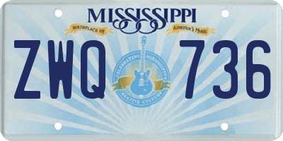 MS license plate ZWQ736