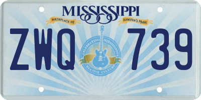 MS license plate ZWQ739