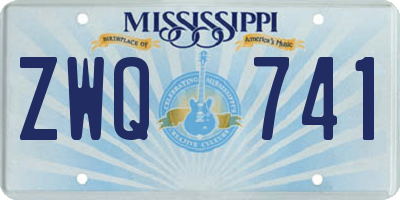 MS license plate ZWQ741