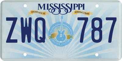 MS license plate ZWQ787