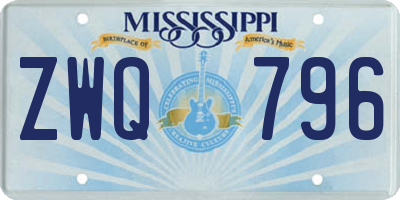 MS license plate ZWQ796