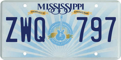 MS license plate ZWQ797