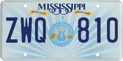 MS license plate ZWQ810