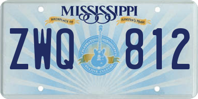 MS license plate ZWQ812