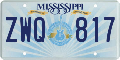 MS license plate ZWQ817