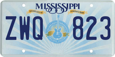 MS license plate ZWQ823