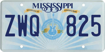 MS license plate ZWQ825