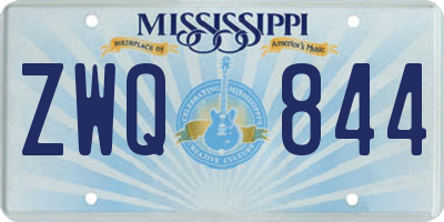 MS license plate ZWQ844