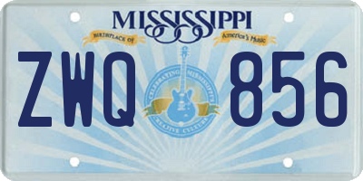 MS license plate ZWQ856