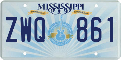 MS license plate ZWQ861
