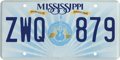 MS license plate ZWQ879