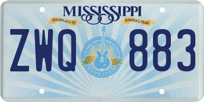 MS license plate ZWQ883