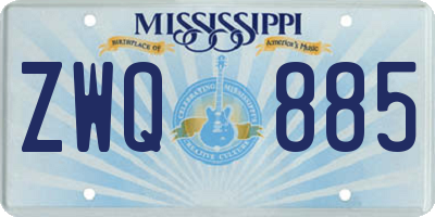 MS license plate ZWQ885