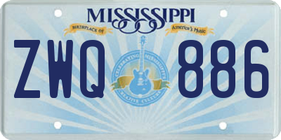 MS license plate ZWQ886